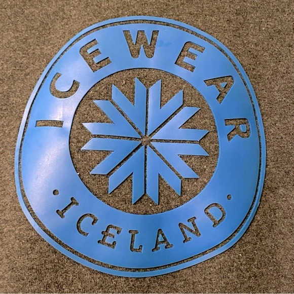 Icewear Iceland Charcoal Gray Blue Print Hooded Sweatshirt Hoodie - Picture 4 of 9